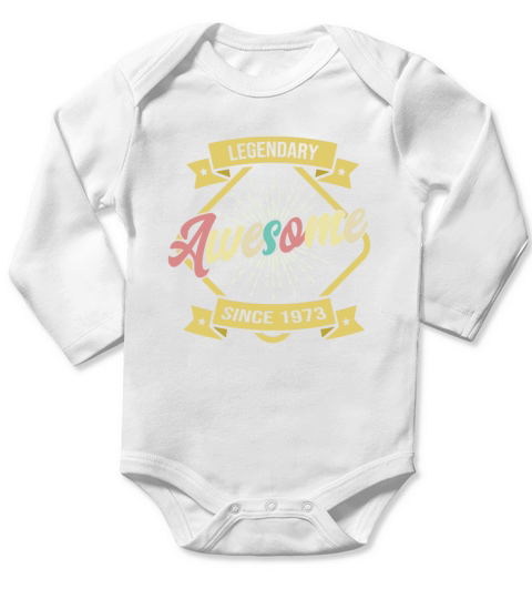 Legendary since 1973 birthday Long Sleeve Baby One-Piece