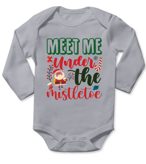 Meet me under the mistletoe christmas sweater Long Sleeve Baby One-Piece