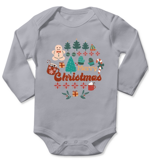Merry Christmas Ugly Sweater Long Sleeve Baby One-Piece
