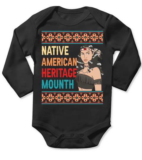 Native American Heritage Month Long Sleeve Baby One-Piece