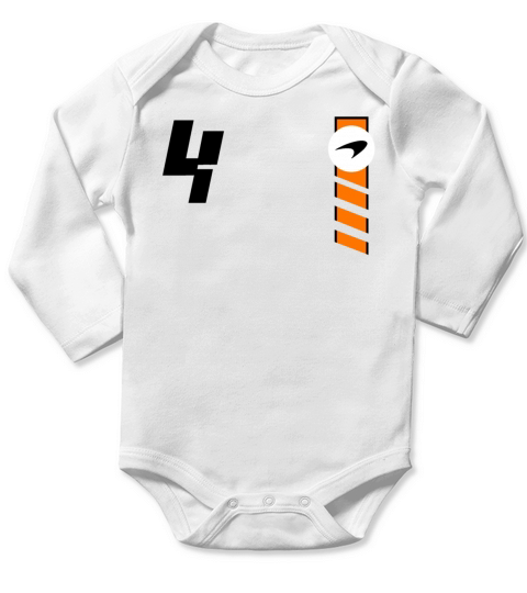 NORRIS 4 2021 Monaco GP New MCL Design T Shirt Long Sleeve Baby One-Piece