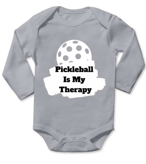 Pickleball Is My Therapy Long Sleeve Baby One-Piece