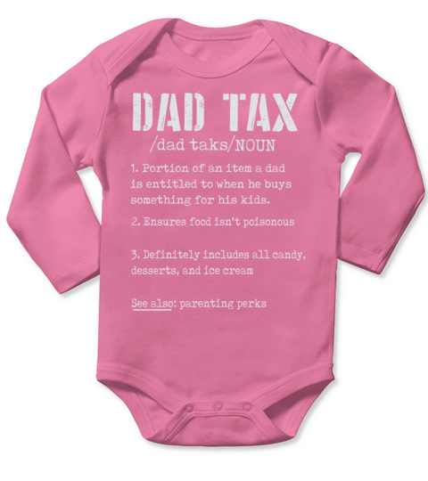 Vintage Dad Tax Definition Men Funny Fathers Day Long Sleeve Baby One-Piece