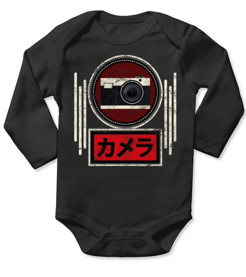 Vintage Japanese Analog SLR Camera Film Retro Phot Long Sleeve Baby One-Piece