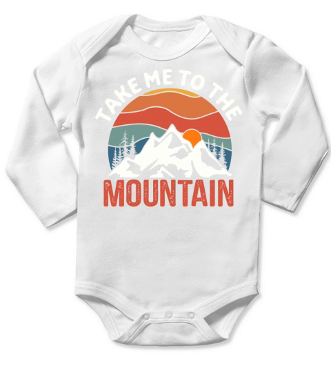 Vintage Mountains Climber Hiker Long Sleeve Baby One-Piece