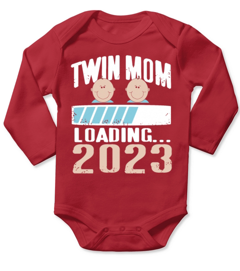 Womens Twin Mama Twin Mom to Be Pregnancy Long Sleeve Baby One-Piece