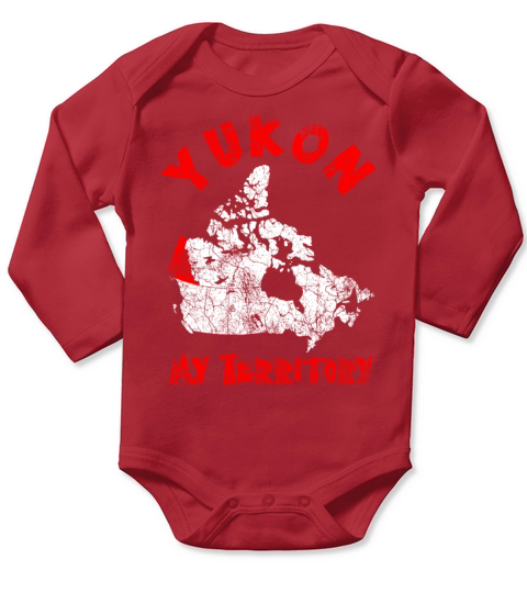 Yukon My Territory Vintage Canada Map Long Sleeve Baby One-Piece