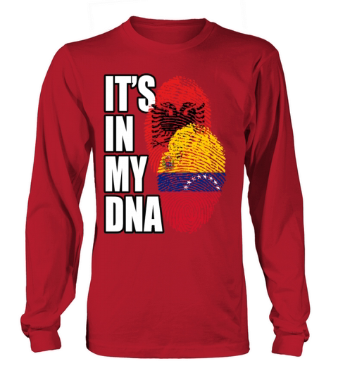 Albanian And Venezuelan Mix Heritage DNA Flag Long sleeved Unisex