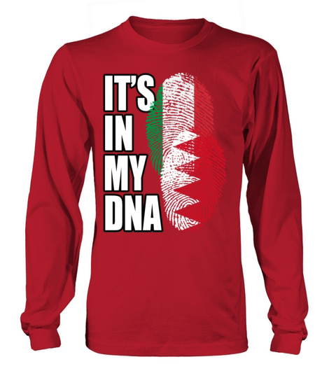 Bahraini And Italian Mix Heritage DNA Flag Long sleeved Unisex