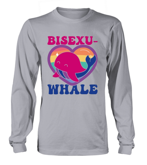 Bisexu-Whale Kawaii Whale Bisexual Pride Flag Long sleeved Unisex
