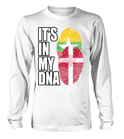 Danish And Burmese Mix Heritage DNA Flag Long sleeved Unisex