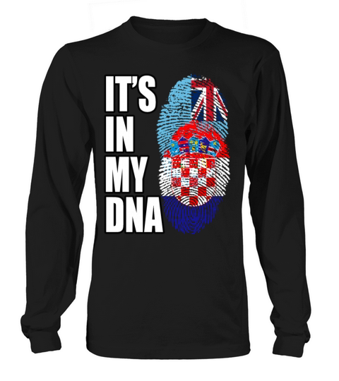 Fijian And Croatian Mix Heritage DNA Flag Long sleeved Unisex