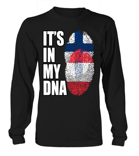 Finland And Austrian Mix Heritage DNA Flag Long sleeved Unisex