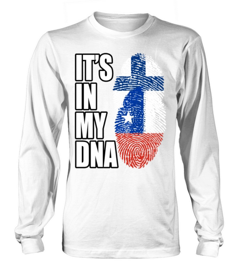Finland And Chilean Mix Heritage DNA Flag Long sleeved Unisex