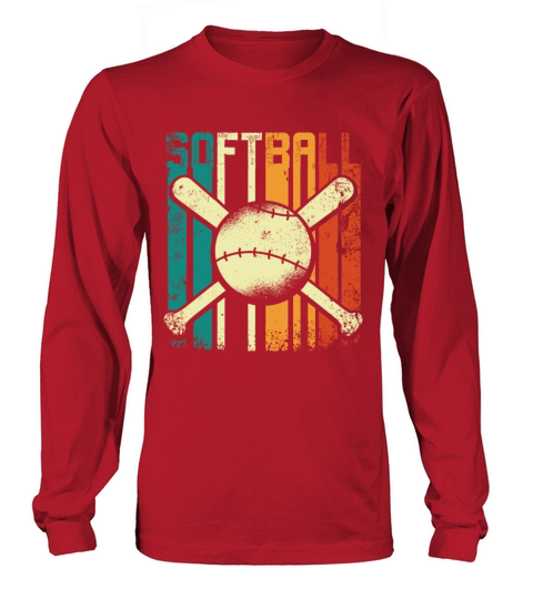Retro Vintage Softball Long sleeved Unisex