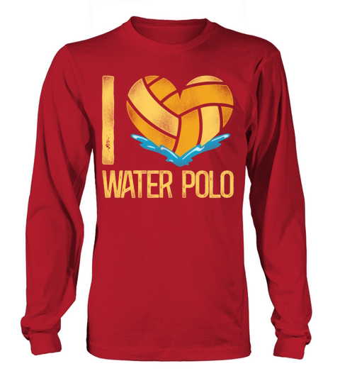 Water Polo Heart Vintage I Love Long sleeved Unisex