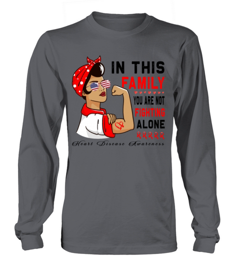 Wear Red Ribbon Heart Disease Awareness Long sleeved Unisex