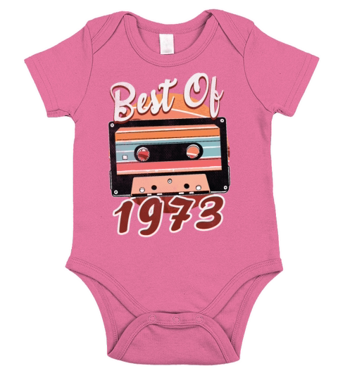 1973 Best Cassette Tape Birth 49 Born Retro Short Sleeve Baby One-Piece