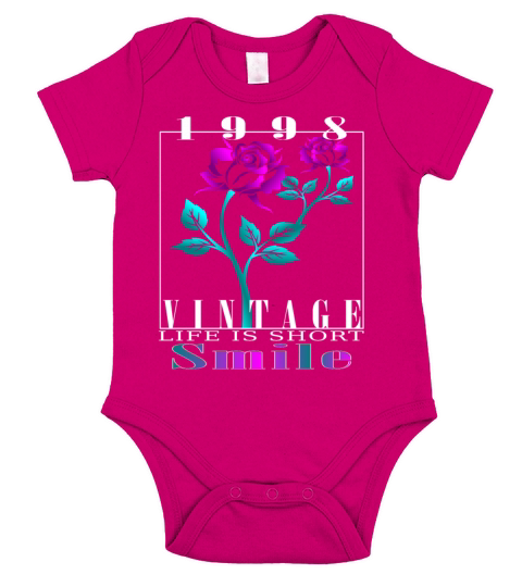 1998 Born Vintage Rose Gift Short Sleeve Baby One-Piece