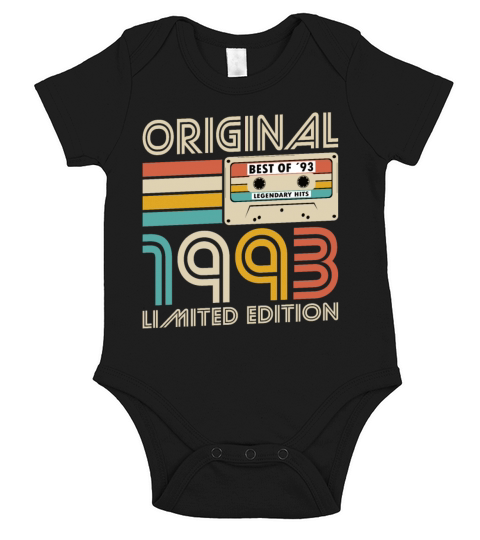 30th birthday vintage 1993 original 1993 Short Sleeve Baby One-Piece