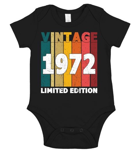 50th Birthday Vintage 1972 Limited Edition Short Sleeve Baby One-Piece
