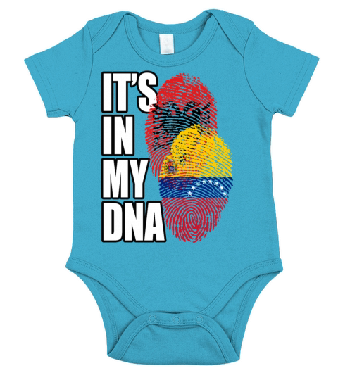 Albanian And Venezuelan Mix Heritage DNA Flag Short Sleeve Baby One-Piece