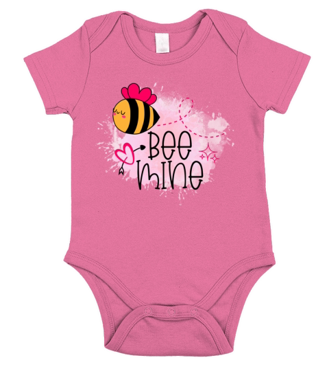 Bee Mine Cute Valentines Day Gifts630 Short Sleeve Baby One-Piece