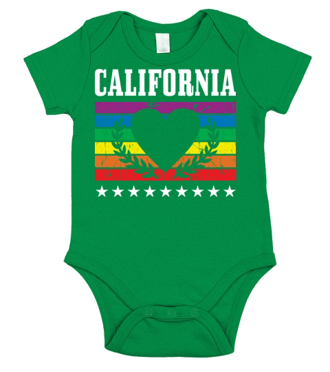 California Pride Flag Pride Month LGBTQ Flag LGBT Short Sleeve Baby One-Piece