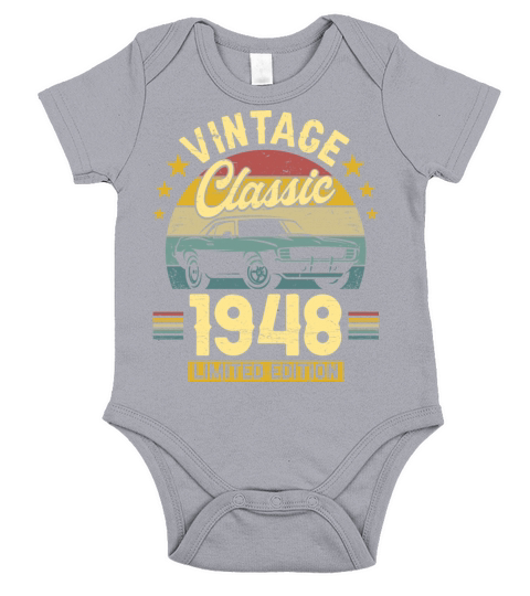 Classic 1948 75 Years Old Vintage 75th Birthday Short Sleeve Baby One-Piece