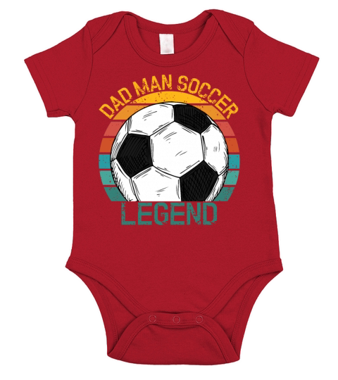 Dad Man Soccer Legend Funny Football Cool Daddy Short Sleeve Baby One-Piece