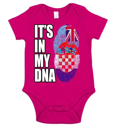 Fijian And Croatian Mix Heritage DNA Flag Short Sleeve Baby One-Piece