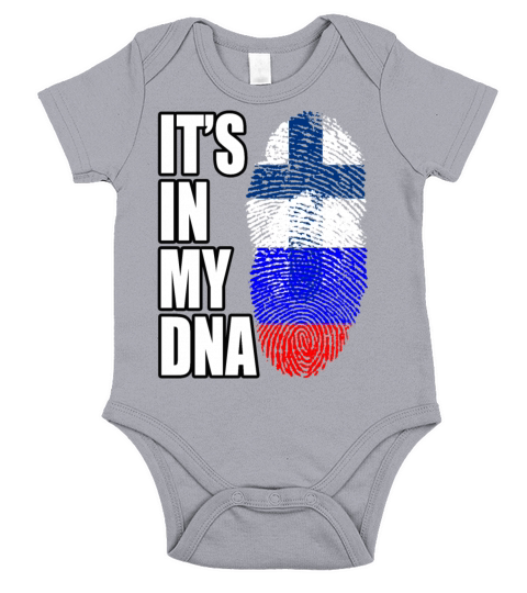 Finland And Russian Mix Heritage DNA Flag Short Sleeve Baby One-Piece