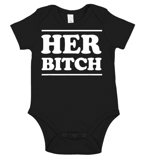 HER BITCH Kinky Couples Outfit FemDom Master Slave Short Sleeve Baby One-Piece
