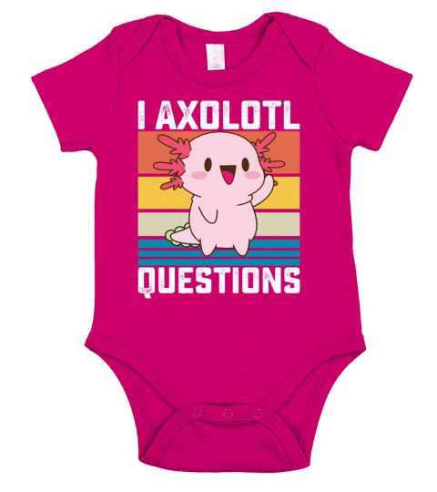 I Axolotl Questions Funny Retro Vintage Short Sleeve Baby One-Piece