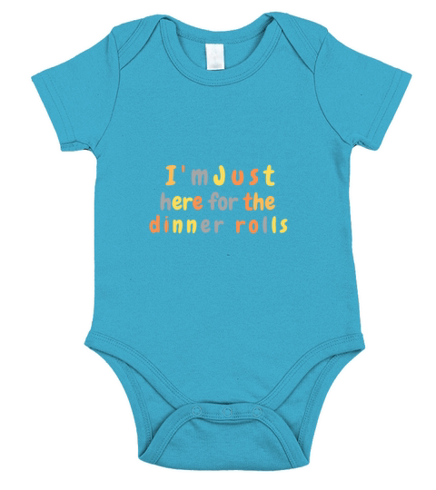 Im Just Here For The Dinner Rolls Retro Short Sleeve Baby One-Piece