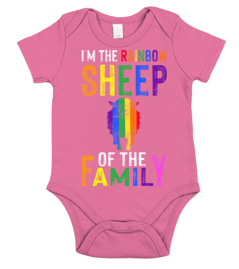 Im The Rainbow Sheep Of The Family LGBTQ Flag Short Sleeve Baby One-Piece