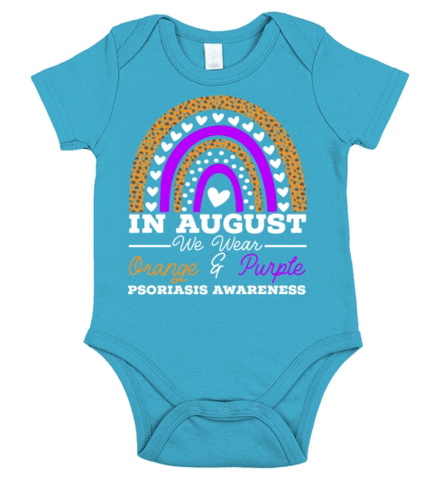 In August We Wear Orange And Purple Psoriasis Short Sleeve Baby One-Piece