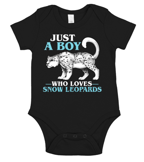 Just A Boy Who Loves Snow Leopards Short Sleeve Baby One-Piece