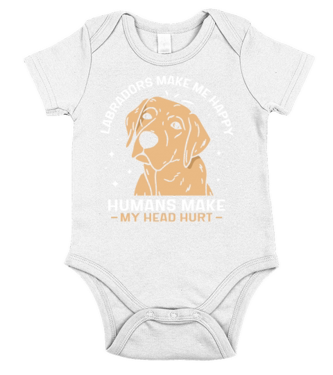 Labradors make me happy Short Sleeve Baby One-Piece
