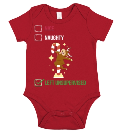 Left Unsupervised Funny Naughty Or Nice Gift Short Sleeve Baby One-Piece