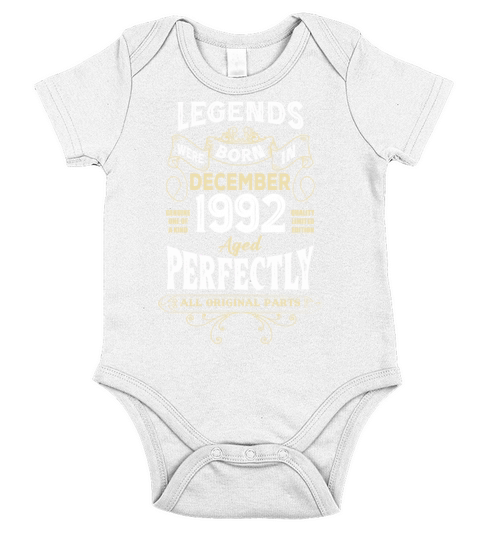 Legends Were Born In December 1992 Birthday Short Sleeve Baby One-Piece