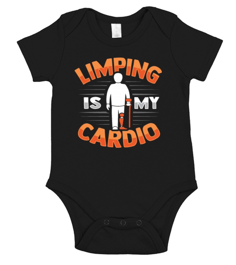 Limping Amputee Joke Leg Prosthetic Design for a Short Sleeve Baby One-Piece