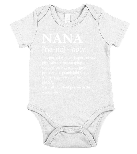 Nana Definition Grandma - Funny Grandmotherperfect Short Sleeve Baby One-Piece