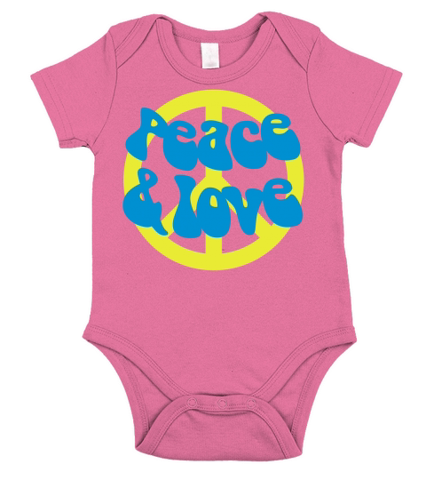 Peace and Love Short Sleeve Baby One-Piece