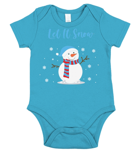 Snowman Let It Snow Christmas Short Sleeve Baby One-Piece