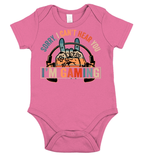 Sorry I cant hear you Im Gaming Short Sleeve Baby One-Piece