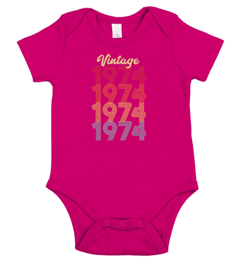 Vintage 1974 Made In 1974 48th Birthday Gift Short Sleeve Baby One-Piece