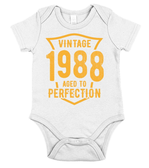 Vintage 1988 Aged To Perfection 35th Birthday Short Sleeve Baby One-Piece