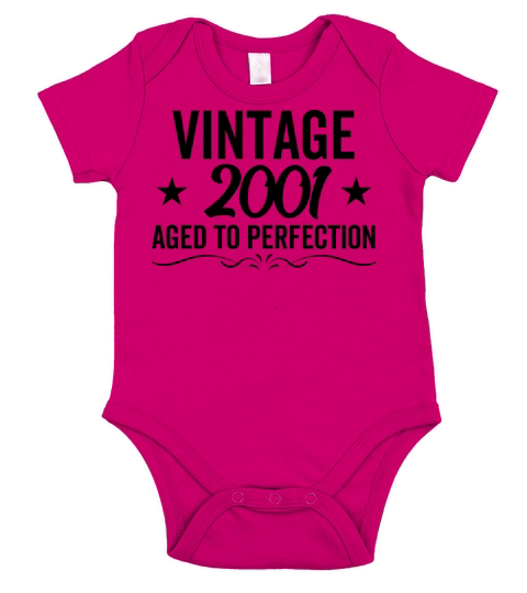 Vintage 2001 Aged To Perfection Short Sleeve Baby One-Piece