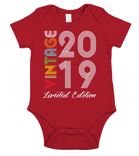 Vintage 2019 Vintage Birthday Retro Vintage Short Sleeve Baby One-Piece